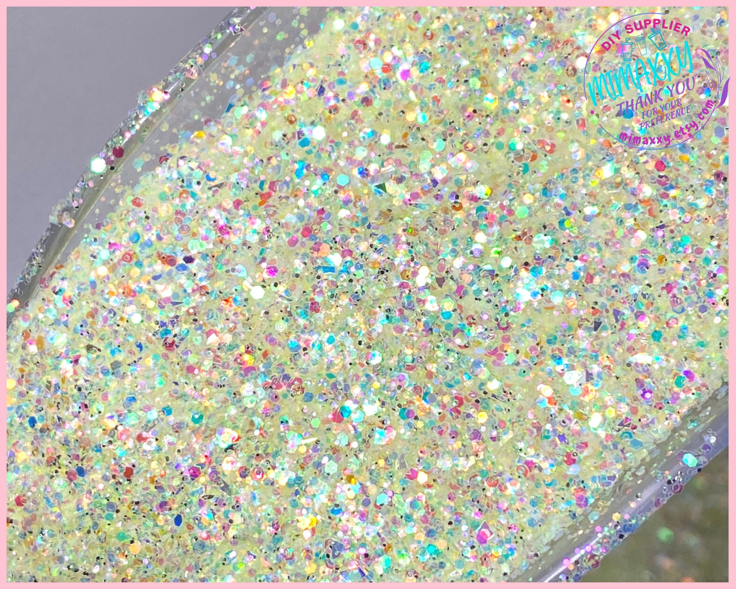 YELLOW DIAMOND, Sparkling Opal Chunky Mixed Polyester Glitter, Cosmetic, body, Glitter,Nail, Art, Resin,Snow Globe Tumbler,Craft, Diamond 2