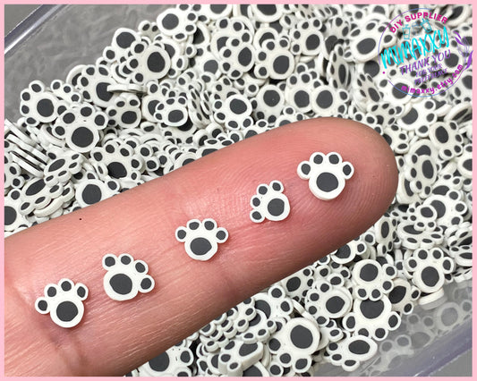 5mm BLACK PRINT/ Dogs/ Animal Mix Mixed colors Sprinkle Slime Polymer Clay Slice Slices Fake Bake Nail Art Faux pet kids, PETS 002