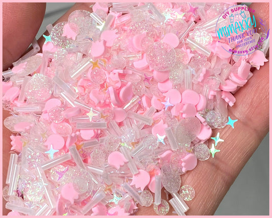 5mm Mix PINK TULIP , Polymer Clay Slices / resin art / nail art / snow globe tumbler / crafts / supplies / Diy / Cute / FLOWERS 006