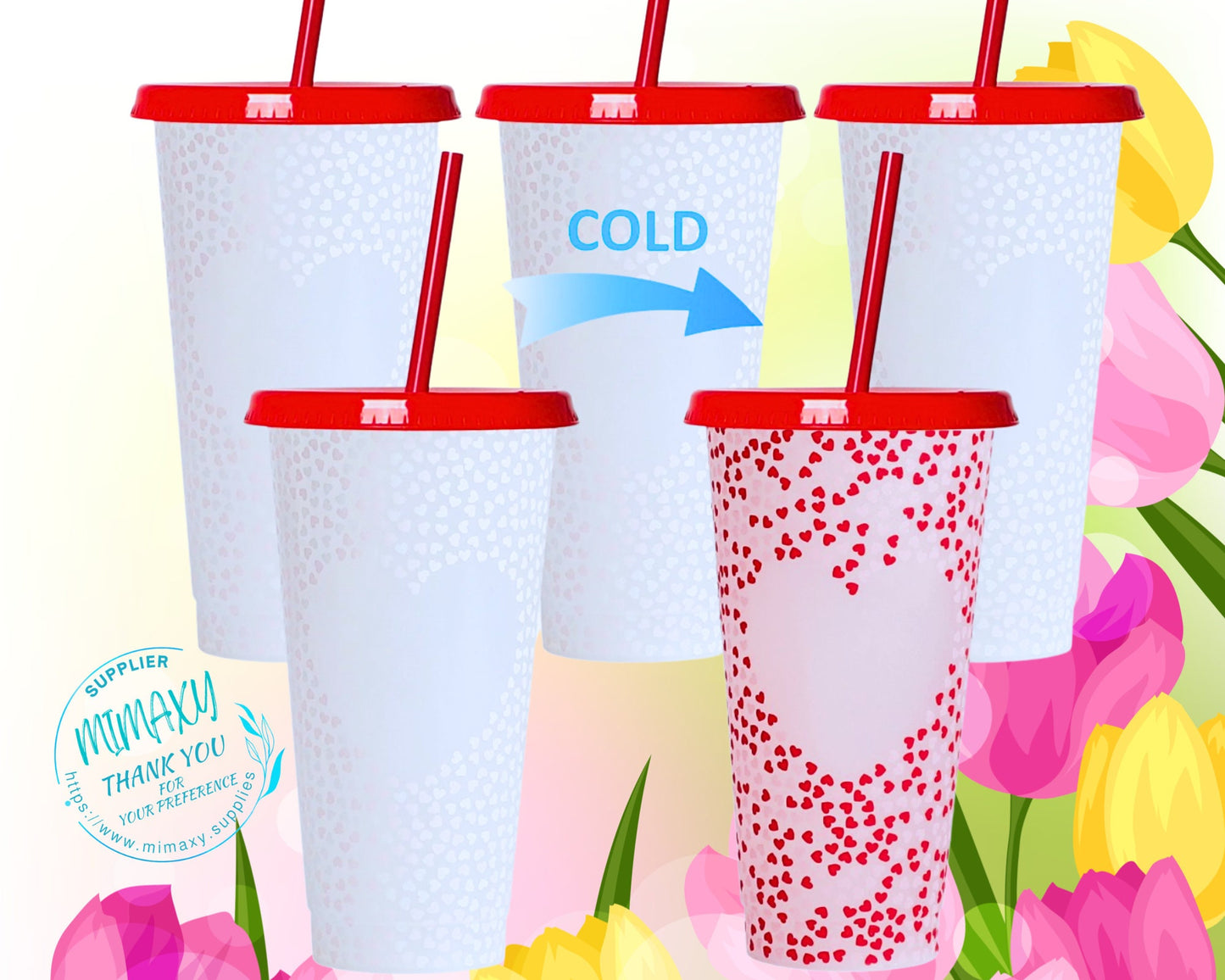 Bundle MOTHER'S DAY, Bundles of 5 Cups, Venti tumbler, Mother's Day, gift, Color Changing Cold Cups, DIY, be my valentine, blank,Love