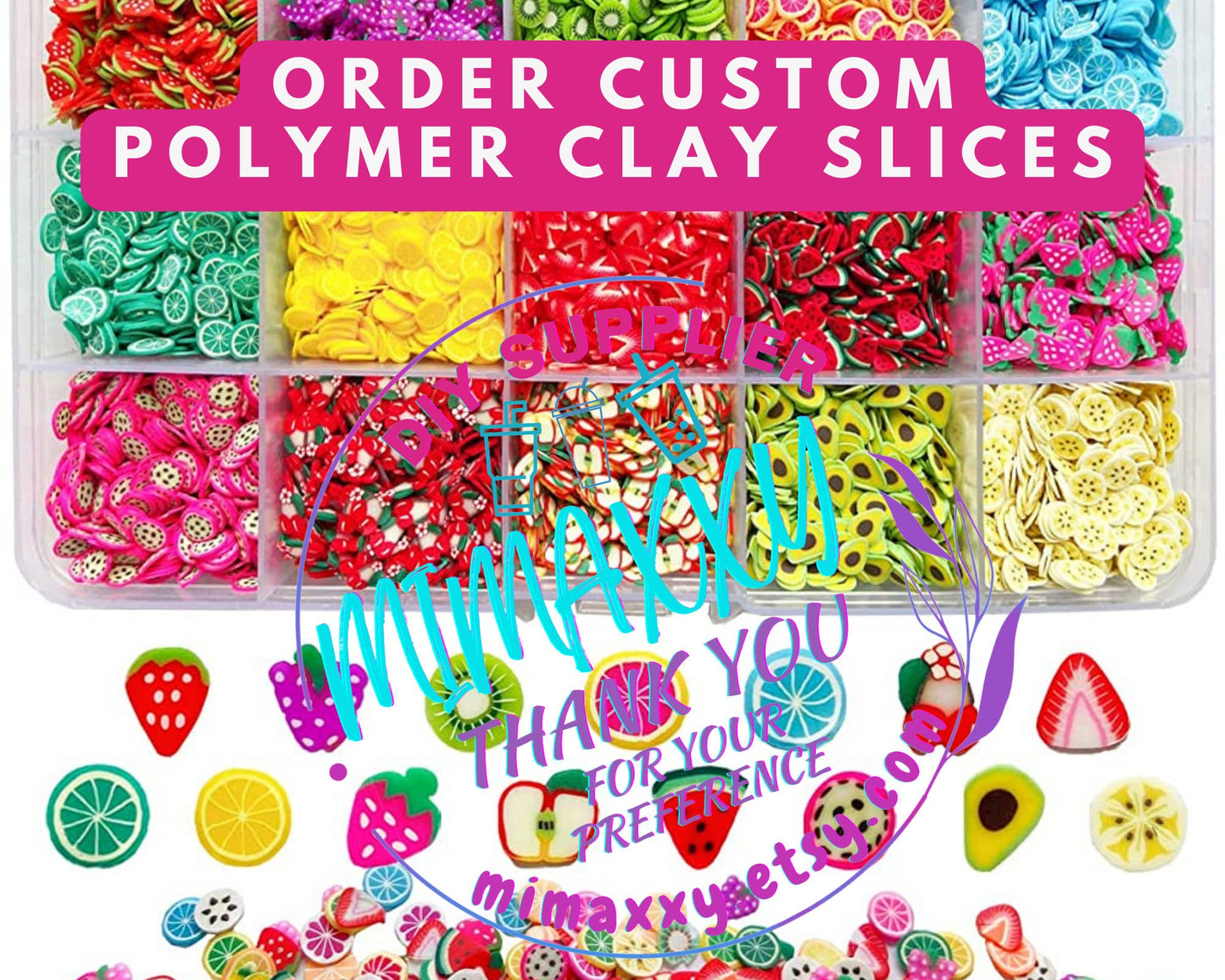 CUSTOM ORDER (Order will be tumblers, polymer clay slices, glitter, shape glitter, diy, supplies for crafts)