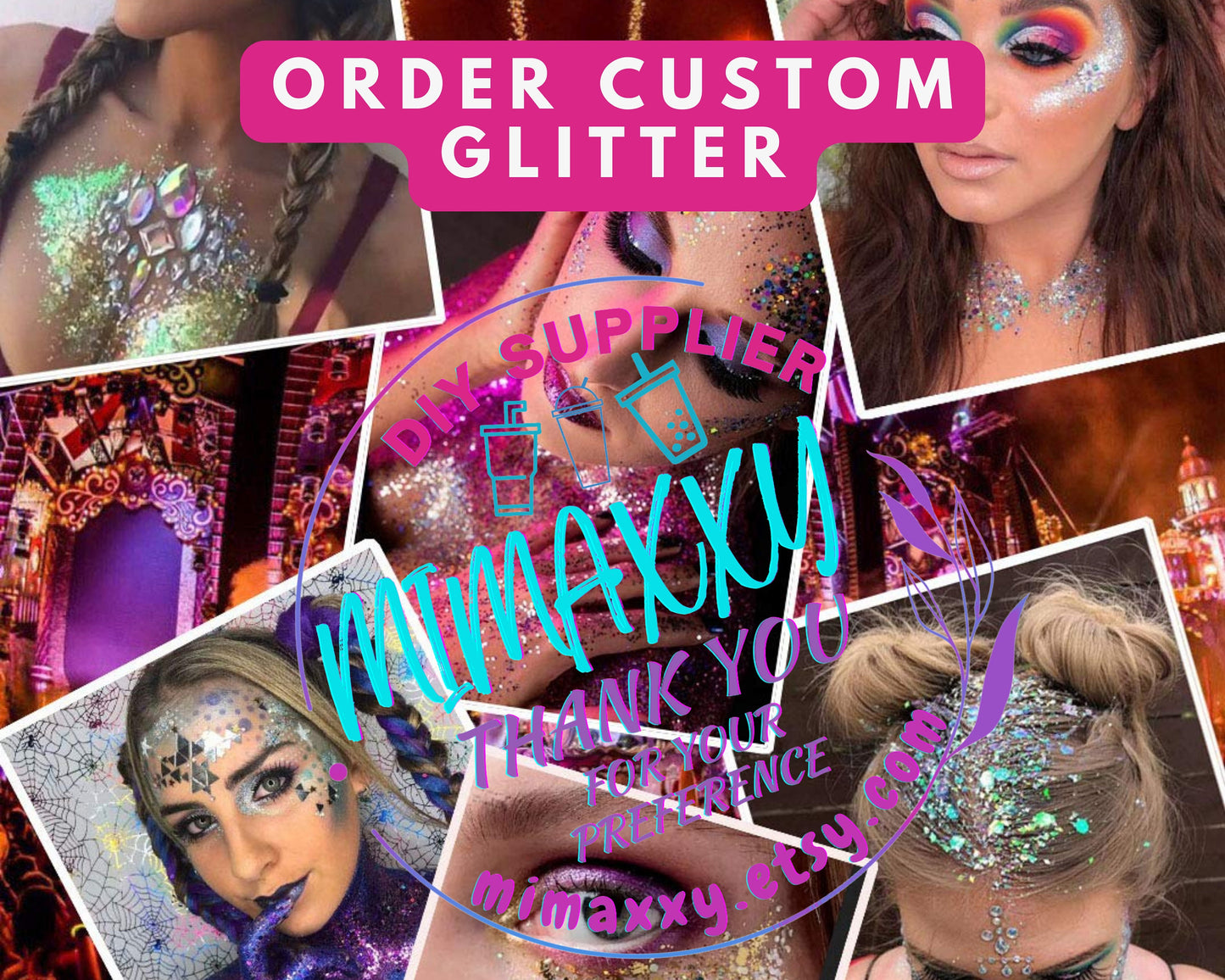 CUSTOM ORDER (Order will be tumblers, polymer clay slices, glitter, shape glitter, diy, supplies for crafts)