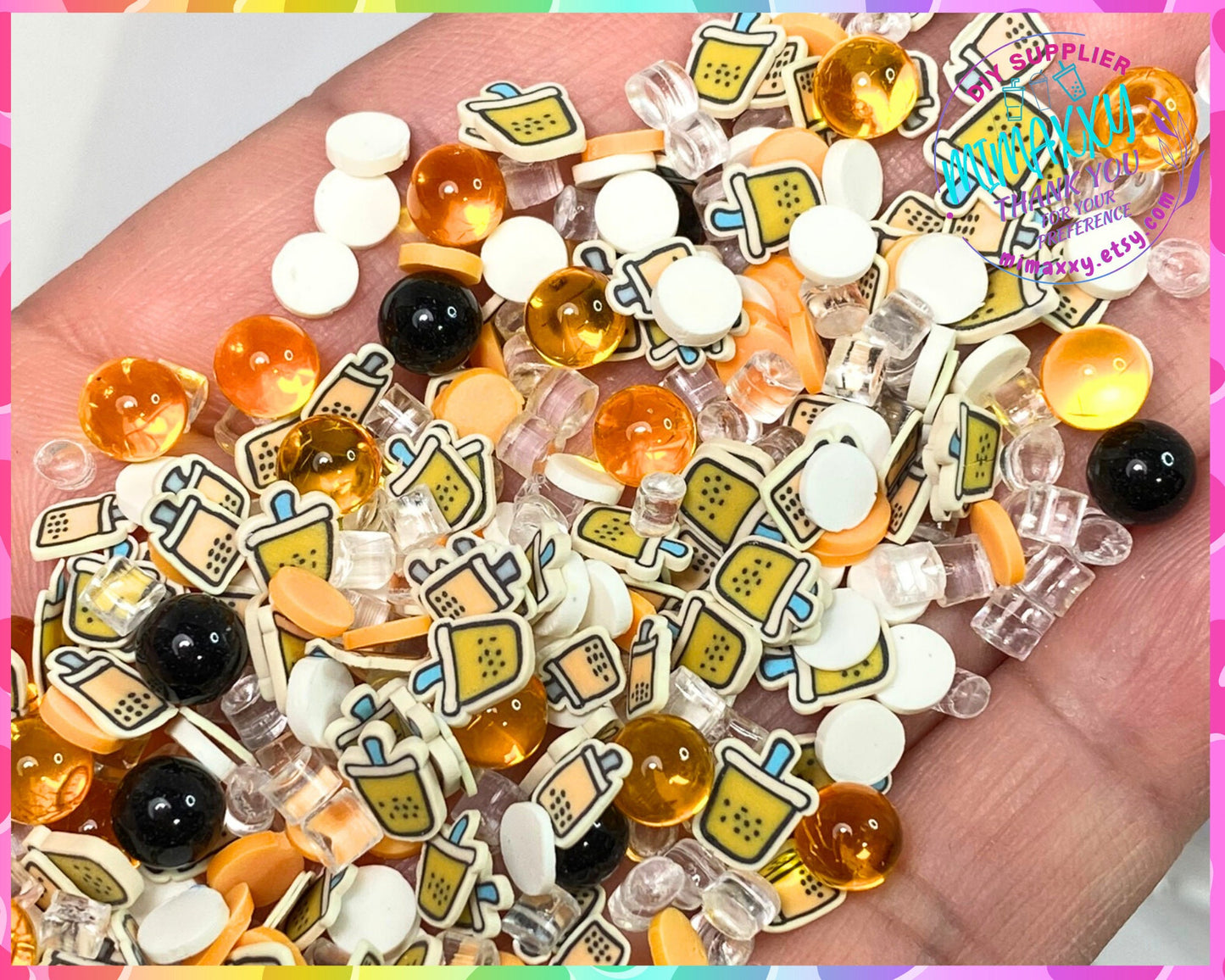 5mm Boba Bubble Tea Pearls/Fake Sprinkle/Fimo/Slice Diy/Fake Food/Slime/Snow Globe Tumblers/Deco Topping/Fake Dessert, COFFEE 006