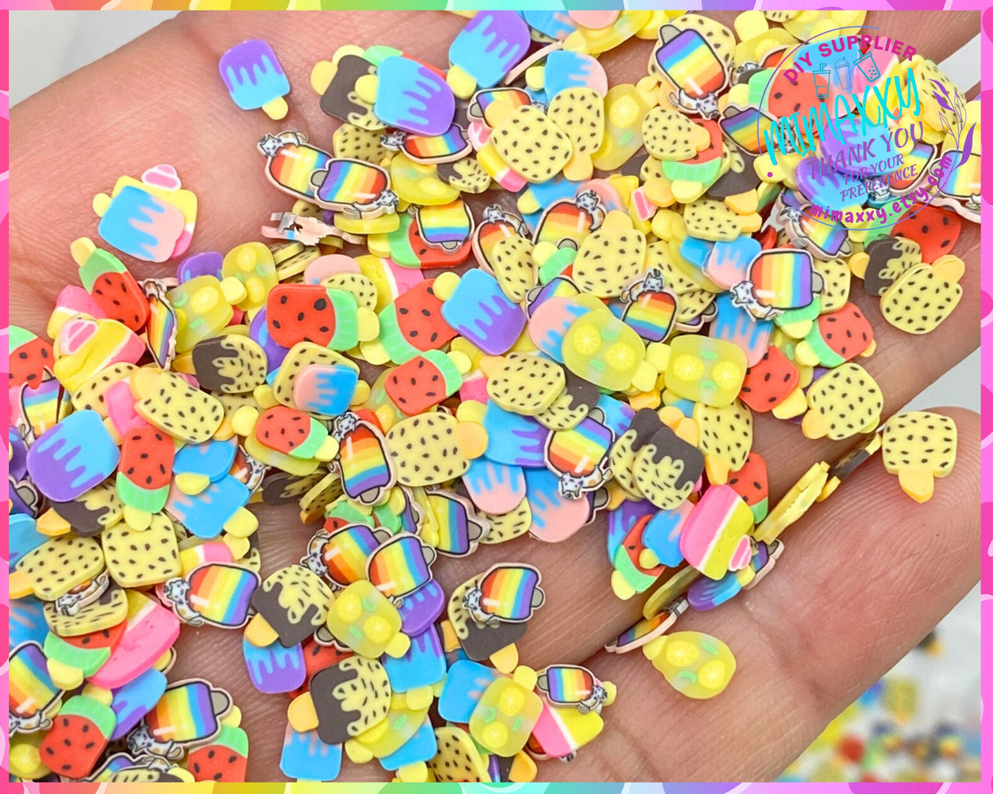 5mm  POPSICLE / Candies/ Polymer Clay Slices / resin art / nail art / snow globe tumbler / crafts / DIY / Cute / ice cream, DESSERT 001