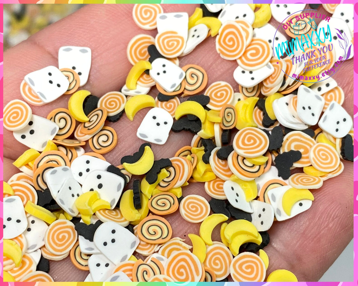 5mm , Night Camping Ghost Polymer Clay Slices / resin art / nail art / snow globe tumbler / crafts / supplies / DIY / CAMP 004