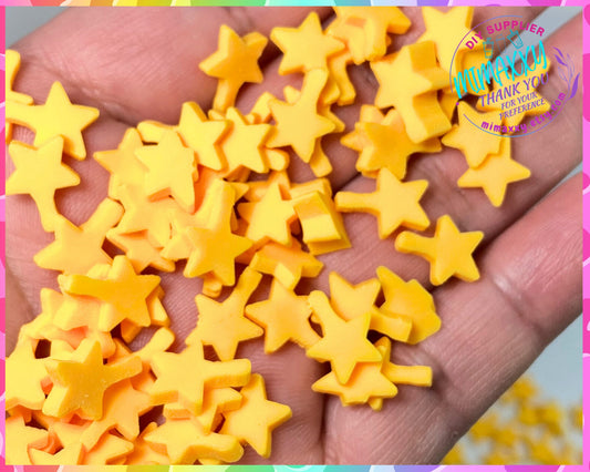 10mm Yellow Star /Fimo/Slice Perfect for DIY/Fake Food/Slime/Snow Globe Tumblers/Deco Topping, resin, nail, art, STARS 004