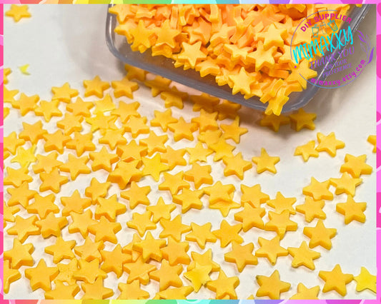 5mm Yellow Star Polymer Clay Slices, Fimo, DIY, Fake Foo, Slime, Snow Globe Tumblers, Decoden Topping, resin, nail, art, STARS 003