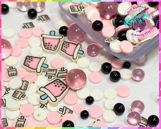 5-10mm Boba Bubble Tea Pearls/Fake Sprinkle/Fimo/Slice Diy/Fake Food/Slime/Snow Globe Tumblers/Deco Topping/Fake Dessert, COFFEE 004