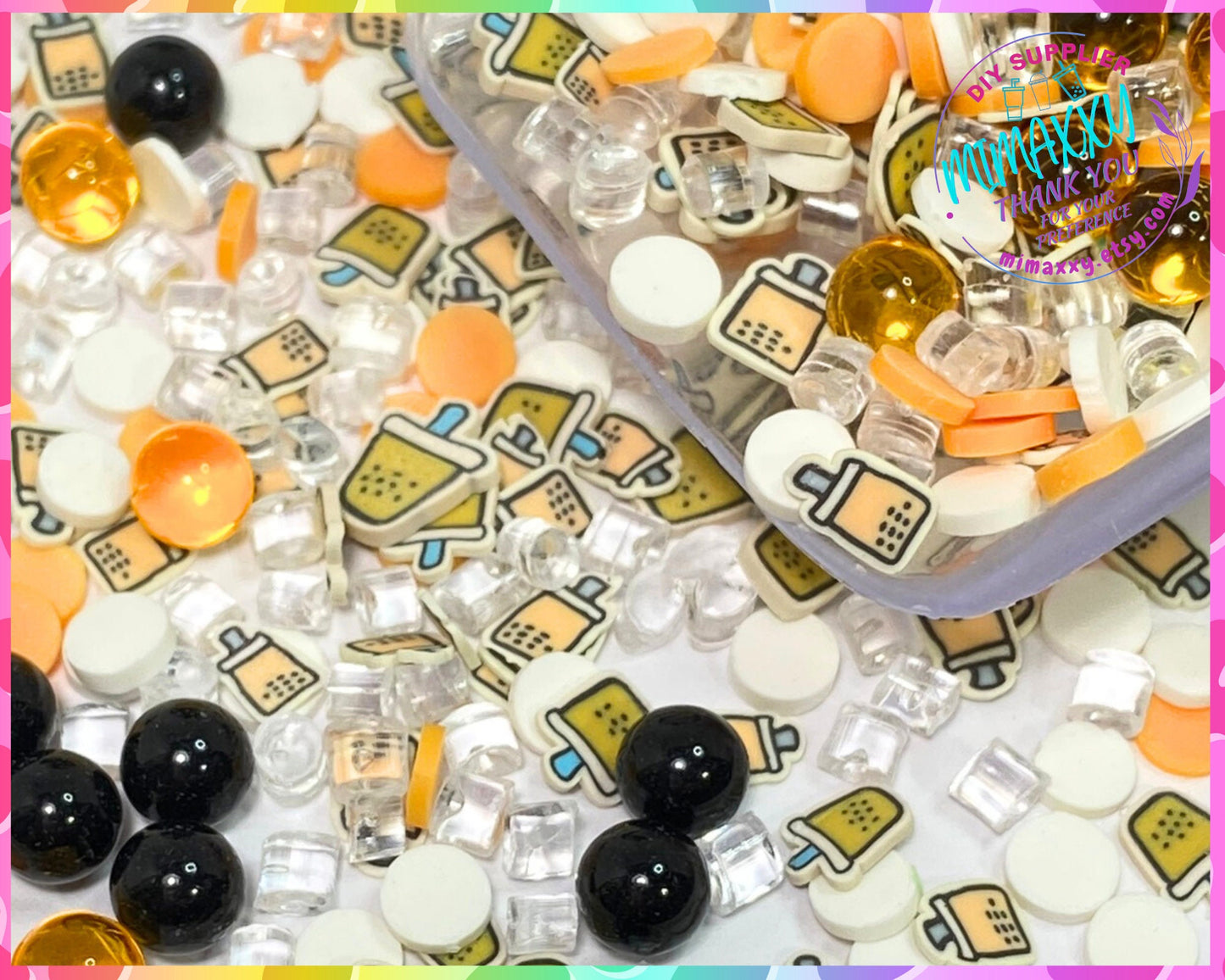 5-10mm Boba Bubble Tea Pearls/Fake Sprinkle/Fimo/Slice Diy/Fake Food/Slime/Snow Globe Tumblers/Deco Topping/Fake Dessert, COFFEE 004