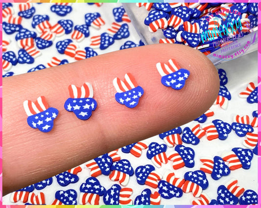 5mm American mouse bow head, july 4th/ independence day /Fimo/Perfect for Diy/Fake Food/Slime/Snow Globe Tumblers/Deco Topping/Fake/USA 009