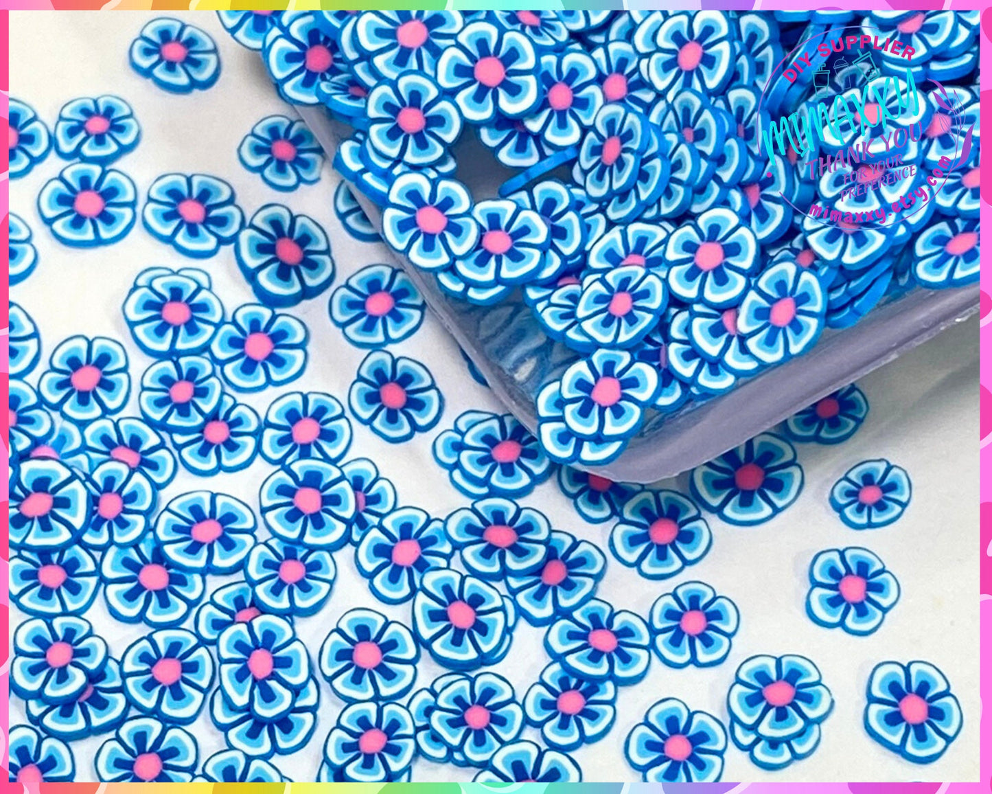 5mm Hibiscus Flower/ Sprinkle, Slime, Polymer Clay Slices, Fake, Bake, Nail Art, Faux Craft Ships, FLOWERS 009