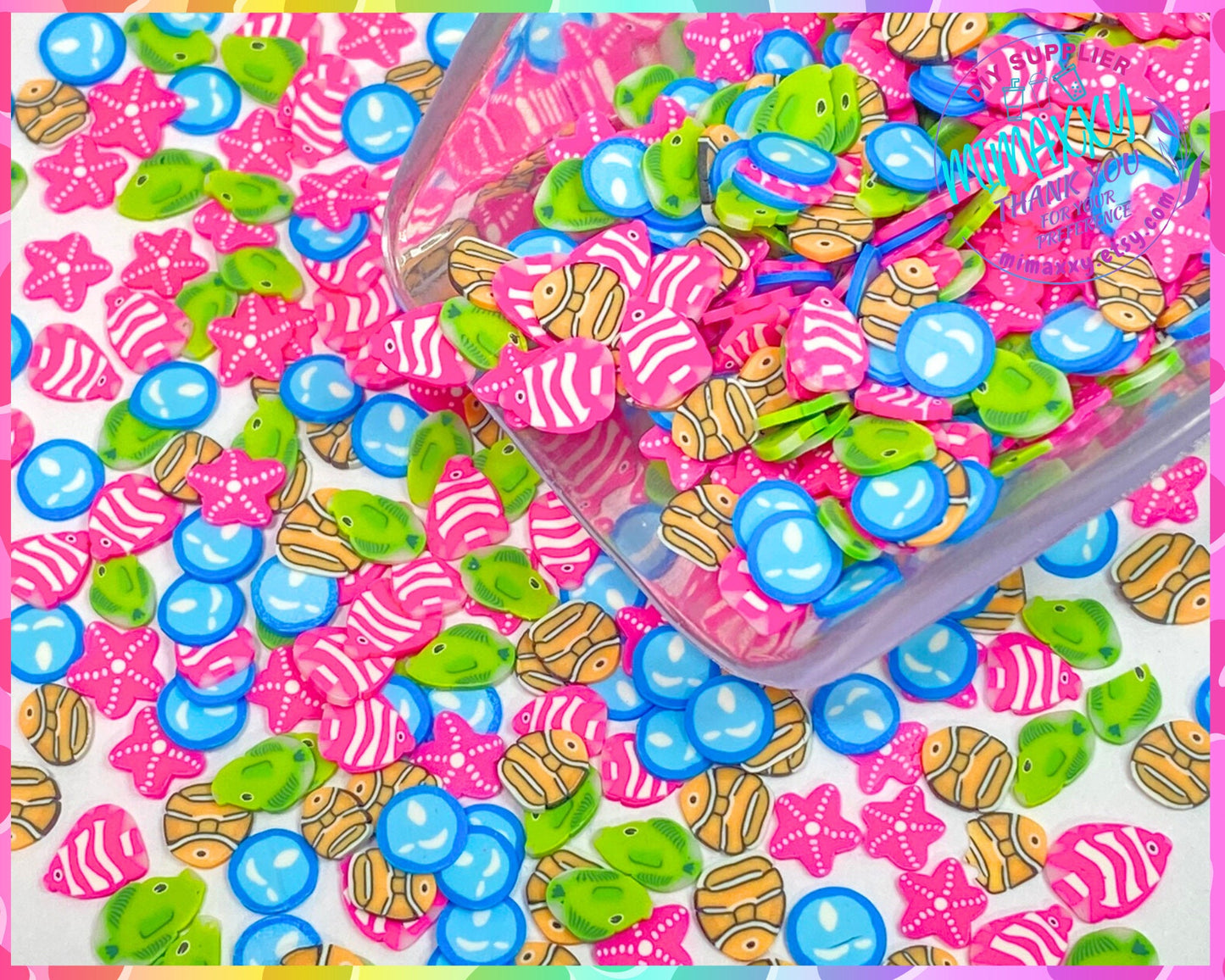 5mm By the sea mix/ Polymer clay Slices / fishing / Ocen / Sea / Resin art / Nail art / Fimo /Diy / Crafts, SEA 008