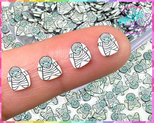 5mm Mummy Halloween / Kuwaii /Fimo/Slice Perfect for DIY/Fake Food/Slime/Snow Globe Tumblers/Deco Topping/Fake Dessert, HALLOWEEN 031