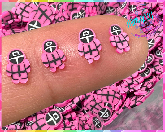 5mm Pink Squid, Sprinkle Slime, Polymer Clay Slice Slices Fake Bake Nail Art Faux Craft , MOVIE 011