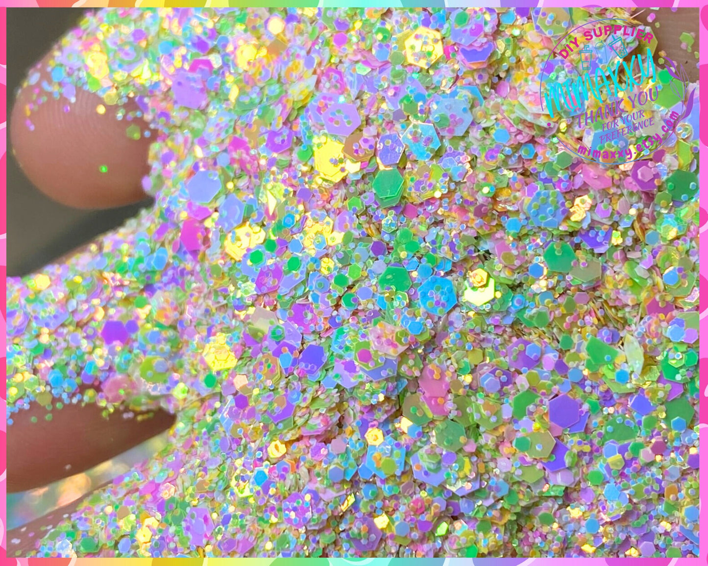 SUMMER LOVE, Chunky Glitter Mix, Cosmetic Glitter,Nail Art, Resin art,Snow Globe Tumbler,Craft,Barbie, iridescent, Beach, MIX 033