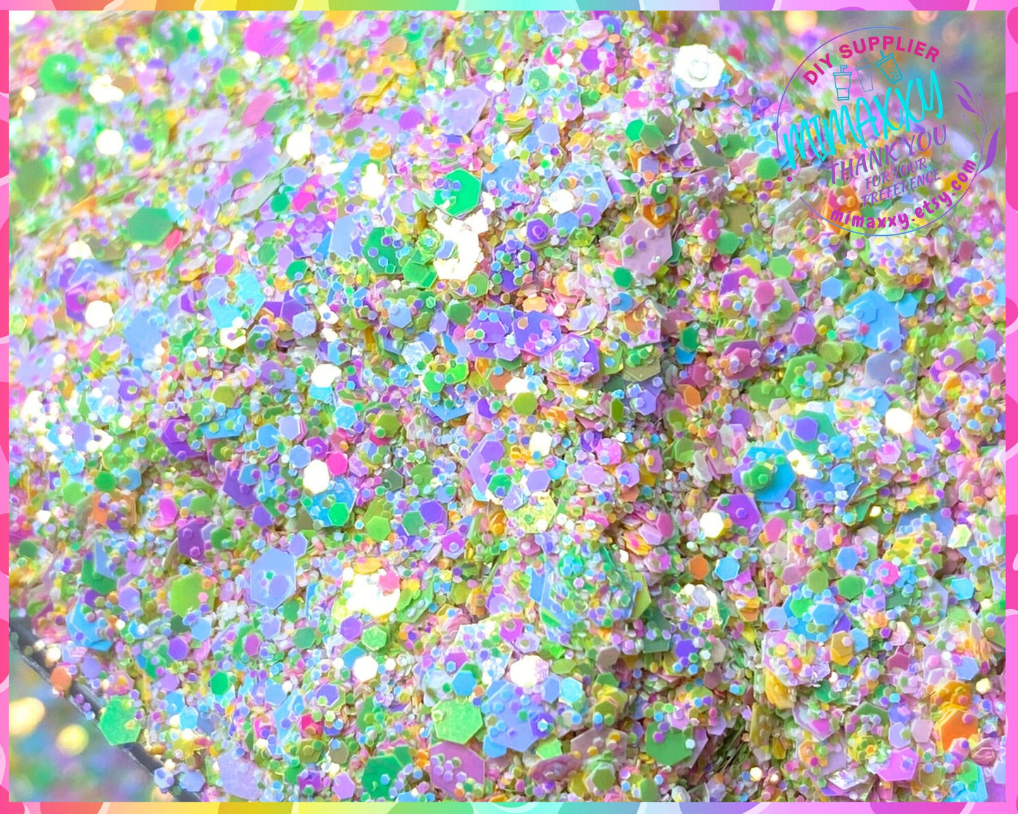 SUMMER LOVE, Chunky Glitter Mix, Cosmetic Glitter,Nail Art, Resin art,Snow Globe Tumbler,Craft,Barbie, iridescent, Beach, MIX 033