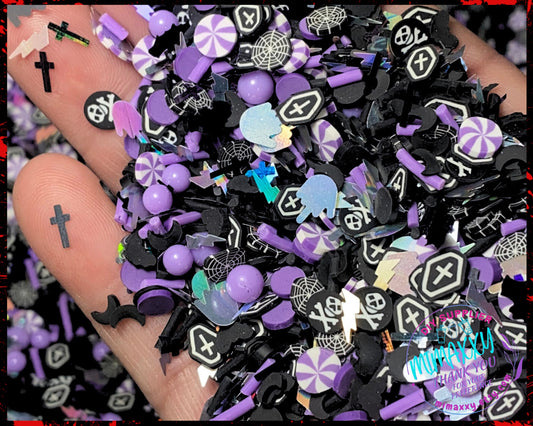 5mm Gothic Family, Freddy, Sprinkle, Slime, Polymer Clay Slices, snow globe tumblers, Fake Bake Nail, Craft Ship, HALLOWEEN MIX 009