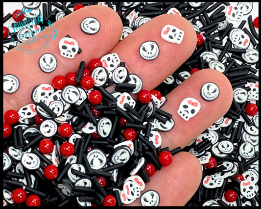 5mm JACK And DEATH Mix, Witches brew/ Sprinkle, Slime Polymer Clay Slices, Fake Bake Nail, Craft Ships, Nightmare before xmas, HALLOWEEN 003