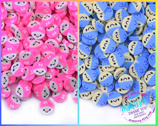 5mm Boy or Girl, Baby shower, gender reveal, Sprinkle Slime, Polymer Clay Slice Slices Fake Bake Nail Art Faux Craft , BABY 003-004