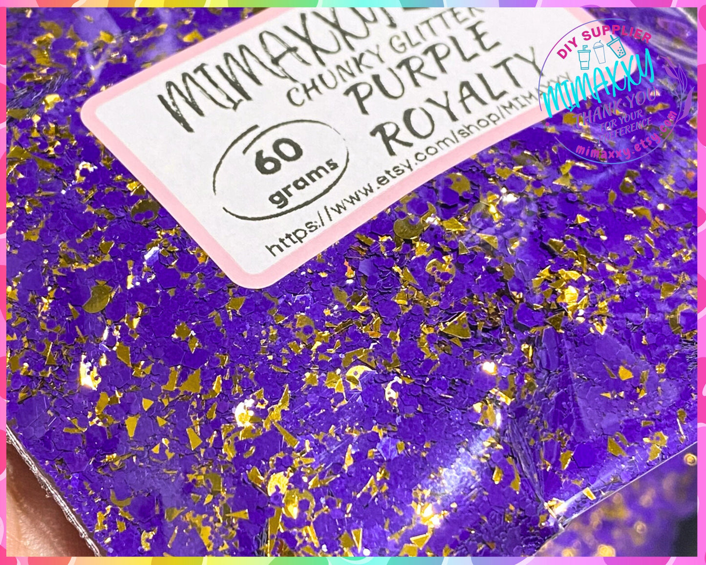 PURPLE ROYALTY, Shaped Glitter, Chunky Glitter Mix, Cosmetic Glitter,Nail Art, Resin art,Snow Globe Tumbler,Craft, grad, ROYAL 003