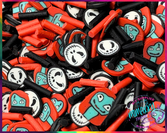 5mm JACK And SALLY Mix, Witches brew/ Sprinkle, Slime Polymer Clay Slices, Fake Bake Nail, Craft, Nightmare before xmas, HALLOWEEN 059