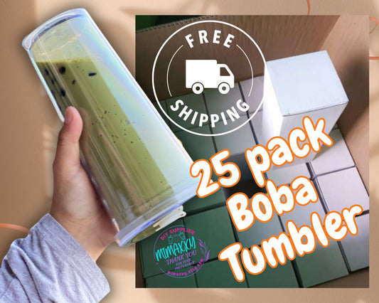 Pack of 25 pieces Leakproof Boba Tea Tumbler with stainless steel straw, High Quality tumbler, Perfect for Custum Creations,Diy