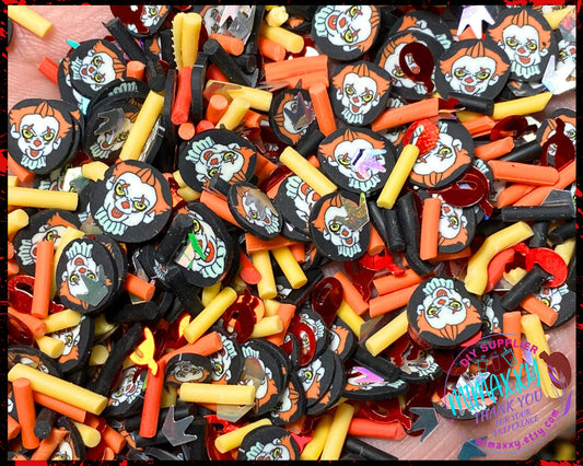 5mm Horror face inspired mix, It, Sprinkle, Slime, resin, Polymer Clay Slices, snow globe tumblers, Fake Bake Nail, Craft, HALLOWEEN MIX 007