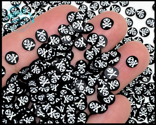 5mm DEATH HALLOWEEN, Witches brew/ Sprinkle, Slime Polymer Clay Slices, Fake Bake Nail, Craft Ships, mix, black, HALLOWEEN 002