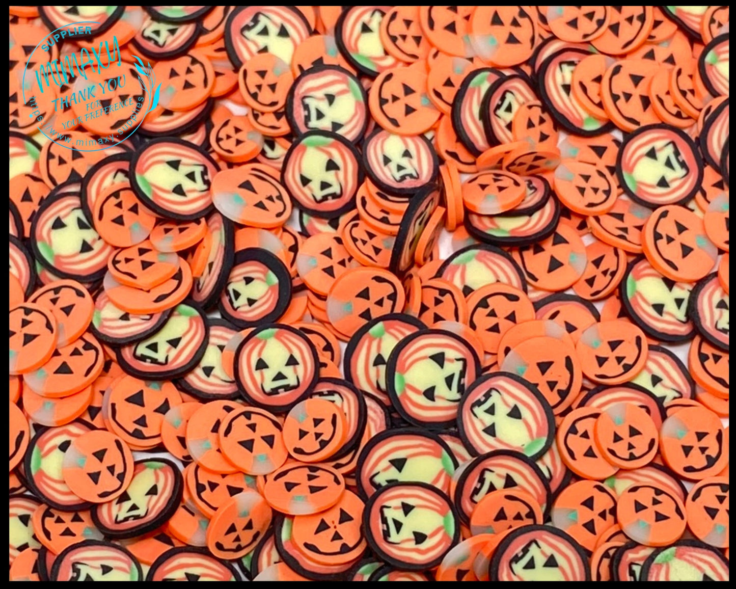 5-7mm PUMPKIN HALLOWEEN Mix, Witches brew/ Sprinkle, Slime Polymer Clay Slices, Fake Bake Nail, Craft Ships, mix, orange, HALLOWEEN 001