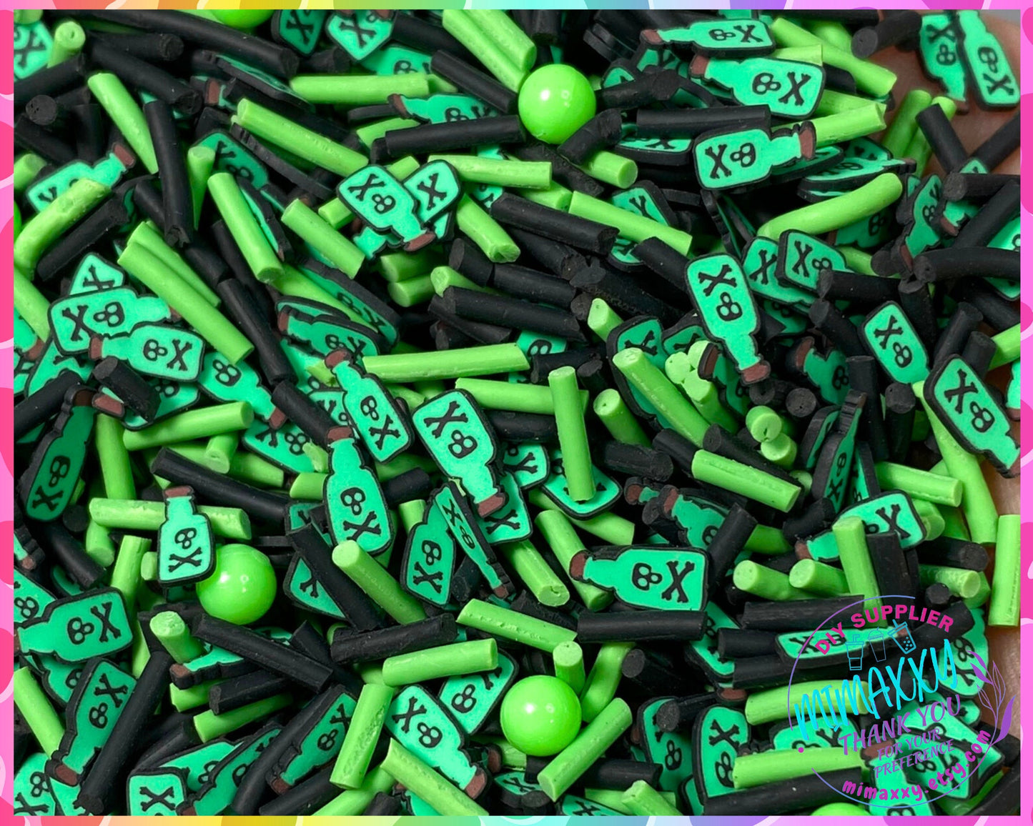 5mm Mix POTION BOTTLE , Sprinkle, Slime Polymer Clay Slices, Fake Bake Nail, Craft Ships, mix, death,