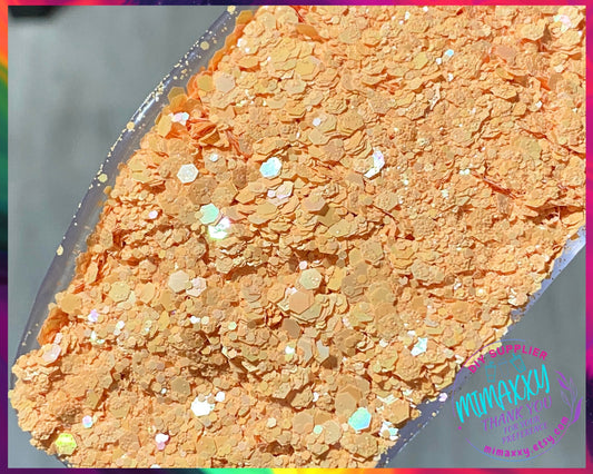 ORANGE MACARON, Shaped Glitter, Chunky Glitter Mix, Cosmetic Glitter,Nail Art, Resin art,Snow Globe Tumbler,Craft, pastel, MATTE 019