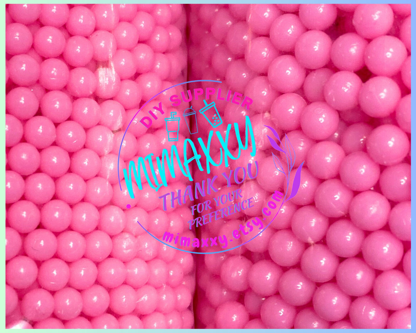 Pink Pearl Beads No Hole, Round, Caviar, Resin Charms Cabochons, Slime DIY Craft, boba, Decoration, snow globe, jewerly, BEADS 002