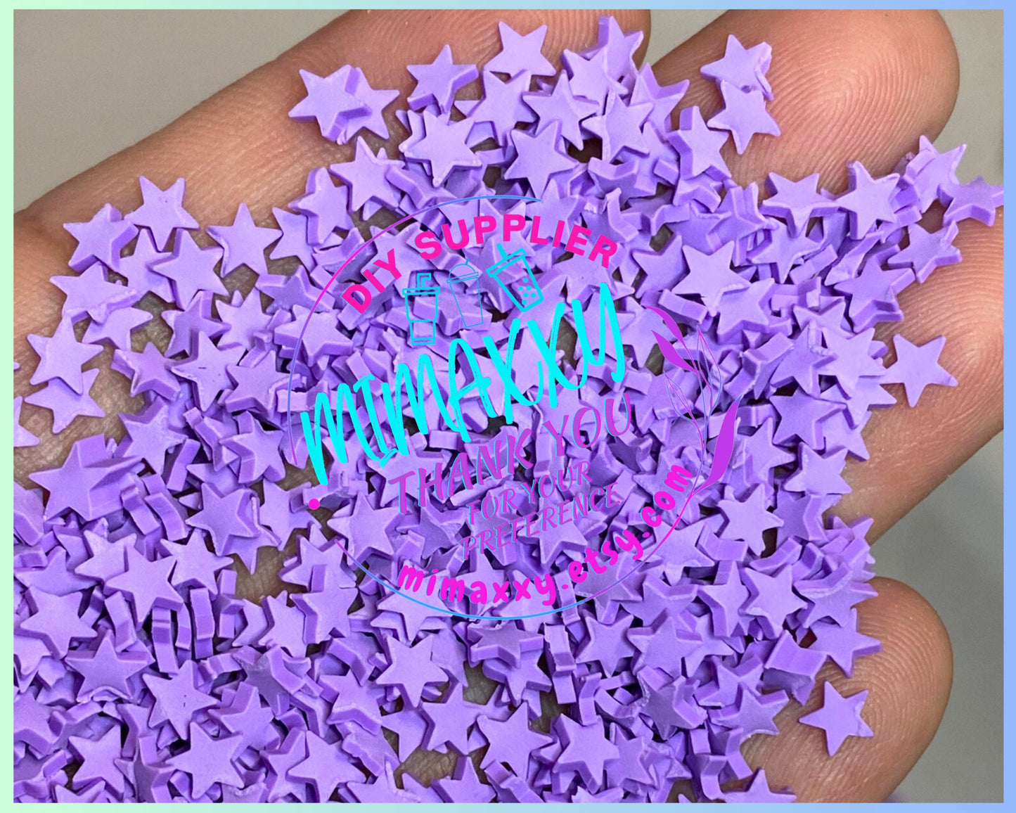 5mm PURPLE Star Polymer Clay Slices, Fimo, DIY, Fake Foo, Slime, Snow Globe Tumblers, Decoden Topping, resin, nail, art, STARS 009