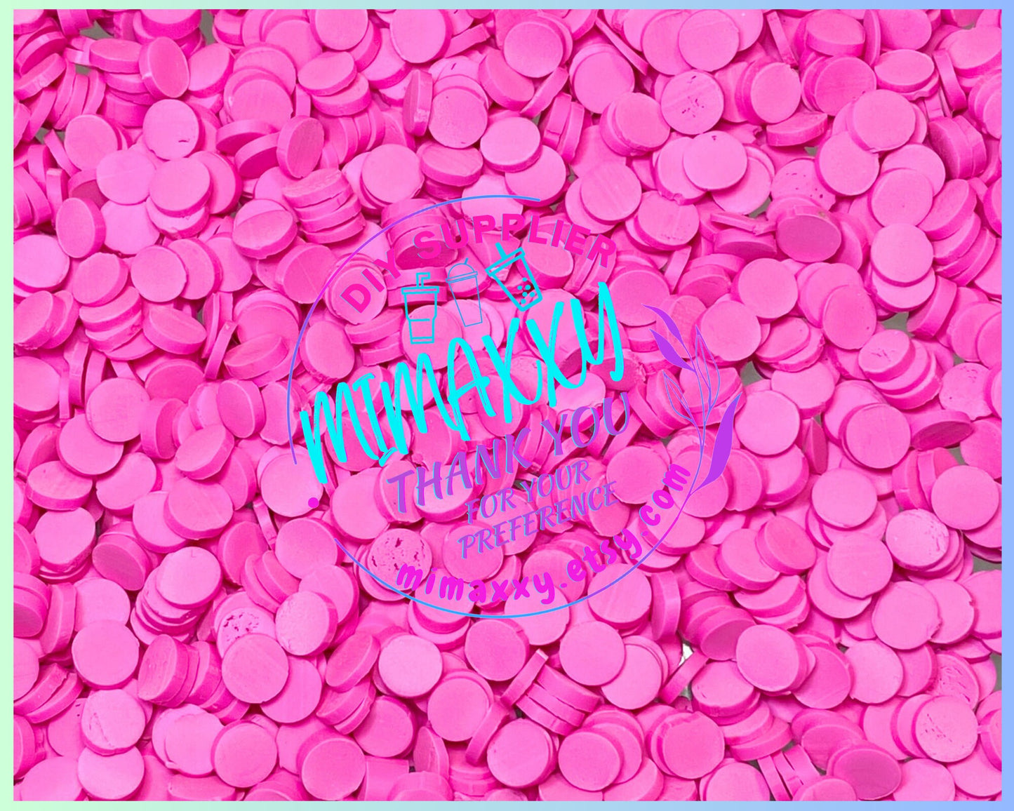 5mm Hot Pink Chip Polymer Clay Round Circles, Fake Sprinkles, Not Edible, crafts, snow globe tumblers, slime, Decoden, CONFETTI 002