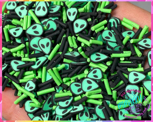 5mm Alien Mix Head UFO/ Ghost /Polymer Clay Slices/  Sprinkle / Diy / Resin Art /Nairl/ Snow globe tumbler / christmas, CARTOON MIX 024