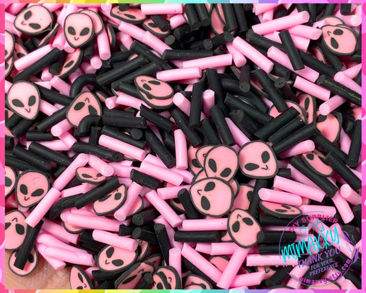 5mm Pink Alien Mix Head UFO/ Ghost /Polymer Clay Slices/  Sprinkle / Diy / Resin Art /Nairl/ Snow globe tumbler / Christmas, CARTOON MIX 025