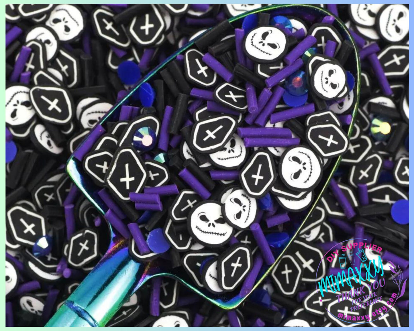 5mm JACK Halloween Mix, Witches brew/ Sprinkle, Slime Polymer Clay Slices, Fake Bake Nail, Craft, Nightmare before xmas, HALLOWEEN MIX 021