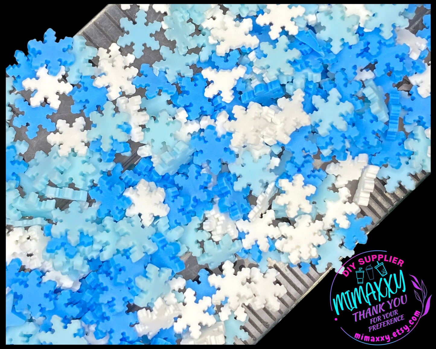 5 mm Snow Flake, Frozen CHRISTMAS GIFT Mix , Sprinkle, Slime, Polymer Clay Slices, Fake Bake Nail, Craft Ships, winter, snow flake, XMAS 013