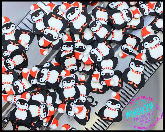 5-10 mm PENGUIN CHRISTMAS , Sprinkle, Slime, Polymer Clay Slices, Fake Bake Nail, Craft Ships, winter, santa, snow, XMAS 026