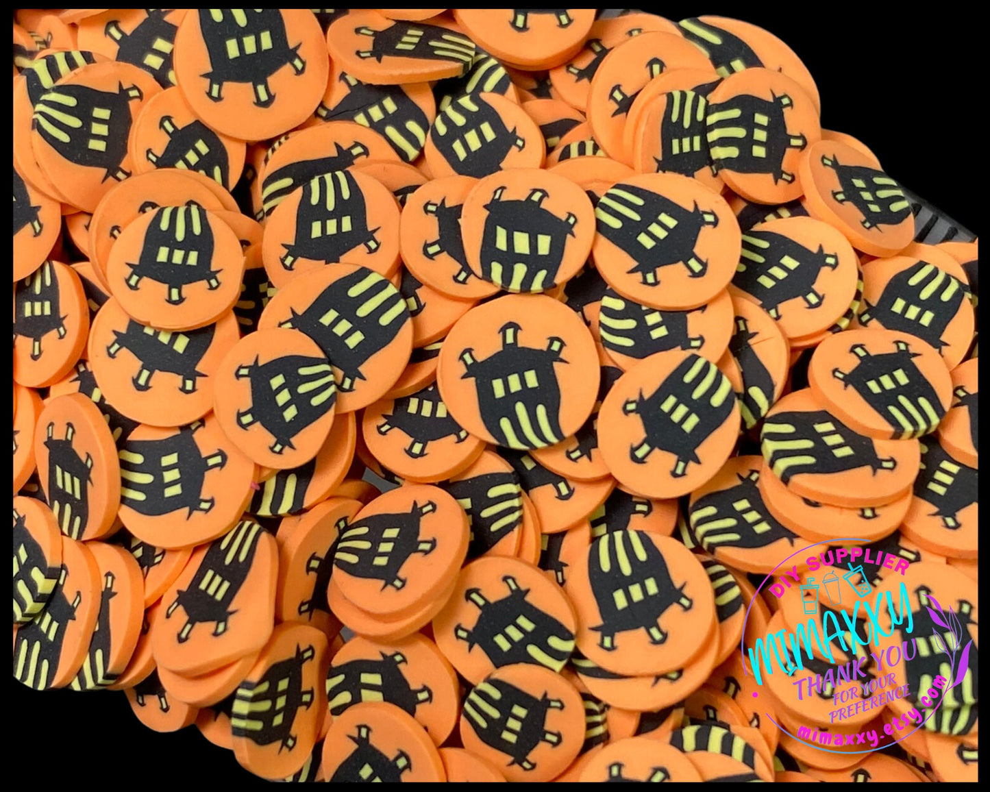 5mm Haunted Mansion, Witches brew/ Sprinkle, Slime Polymer Clay Slices, Fake Bake Nail, Craft, HALLOWEEN 068