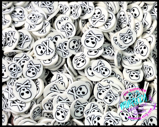 5mm Skull Danger Death, Polymer Clay Slices /Fimo/Slice, Diy /Slime/Snow Globe Tumblers/Deco Topping, ghost, Grave, HALLOWEEN 064