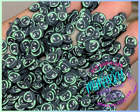 5mm OOGIE, Boogie, Witches brew/ Sprinkle, Slime Polymer Clay Slices, Fake,Nail, Craft , Nightmare before xmas, bath, HALLOWEEN 046