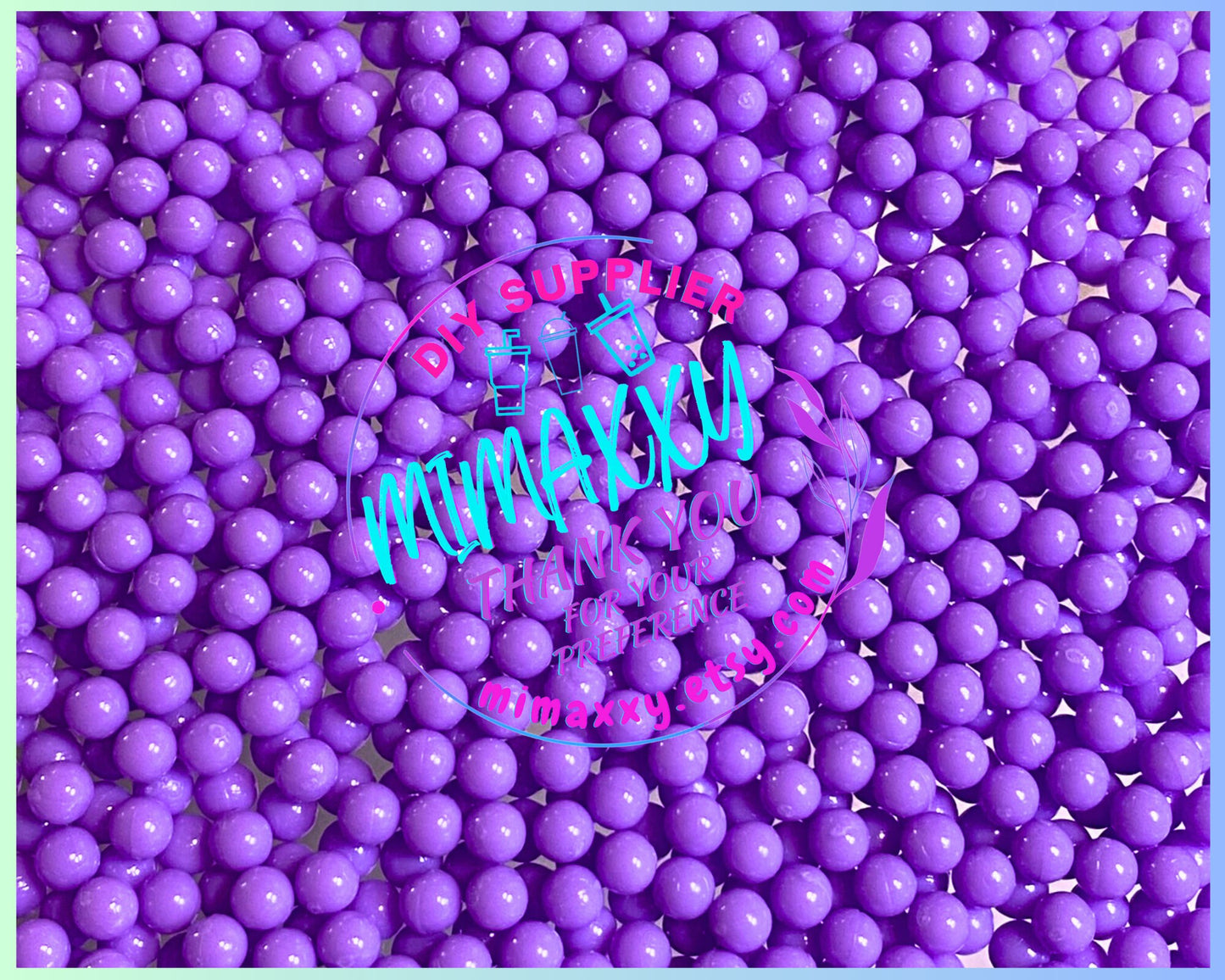 Purple Pearl Beads No Hole, Round, Caviar, Resin Charms Cabochons, Slime DIY Craft, boba, Decoration, snow globe tumbler, jewerly, BEADS 003