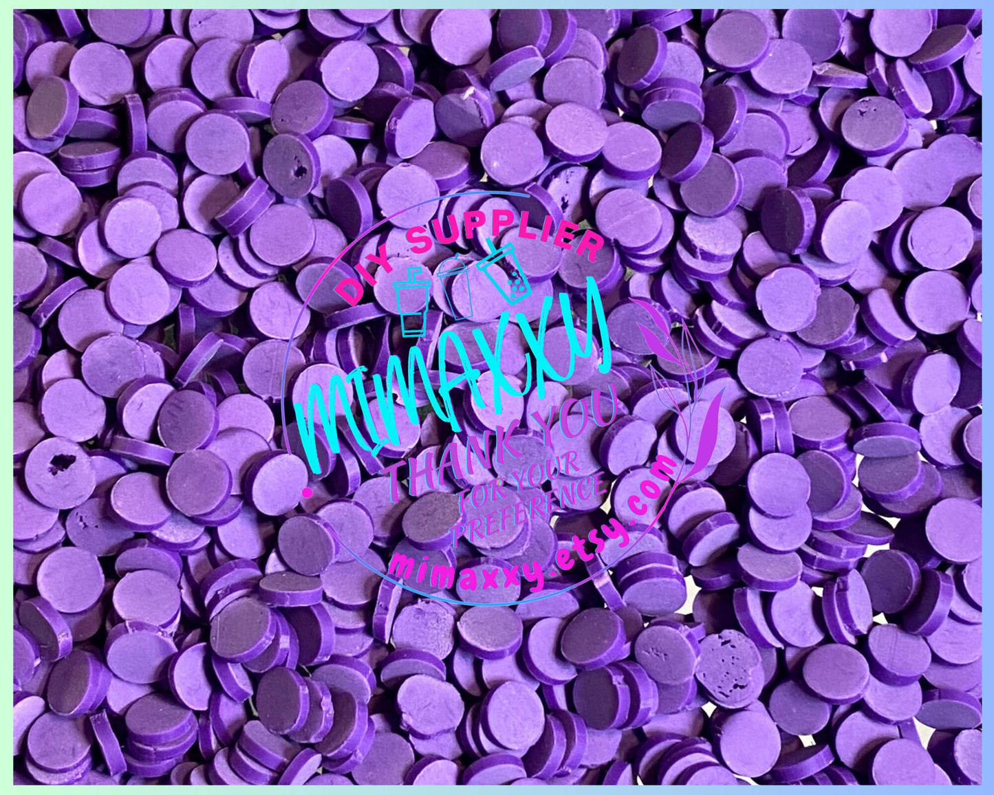 5mm Purple Chip Polymer Clay Round Circles, Fake Sprinkles, Not Edible, crafts, snow globe tumblers, slime, Decoden, CONFETTI 013