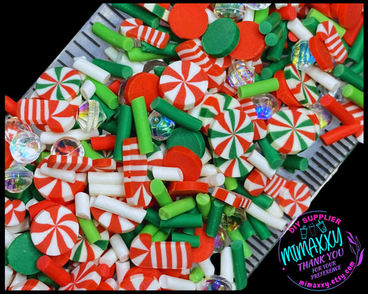 5mm CHRISTMAS Mix , Sprinkle, Slime, Polymer Clay Slices, Fake Bake Nail, Craft Ships, mint, Pinwheel, tree, santa, winter, XMAS 001