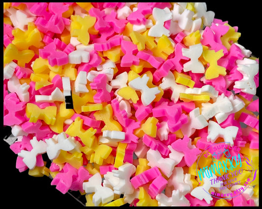 5mm Mix Bow pink white yellow, Ears Red Black Sprinkle Slime, Polymer Clay Slice Slices Fake Bake Nail Art Faux Craft , CANDY 003