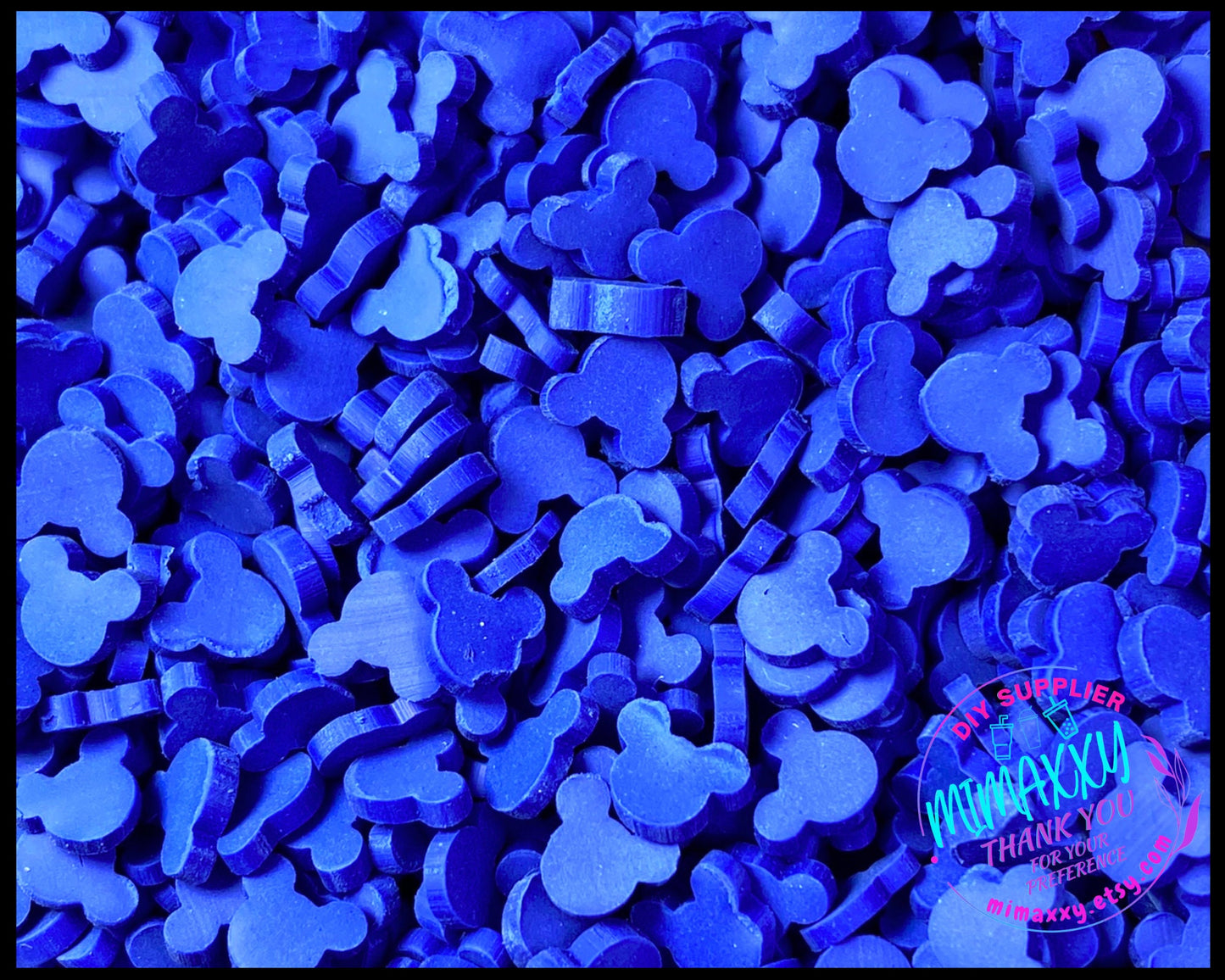 5mm Royal Blue Mouse Head , Sprinkle, Slime, Polymer Clay Slices, Fake Bake Nail, Craft Ships, Mickey, MOUSE HEAD