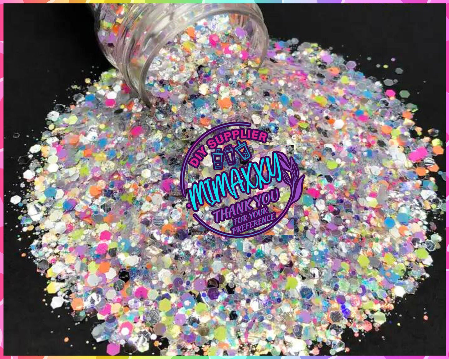 WINTER PARTY , Chunky Glitter Mix, nail art, Cosmetic Glitter,Nail Art, Resin art,Snow Globe Tumbler,Craft, iridescent, 80, Mirror 007