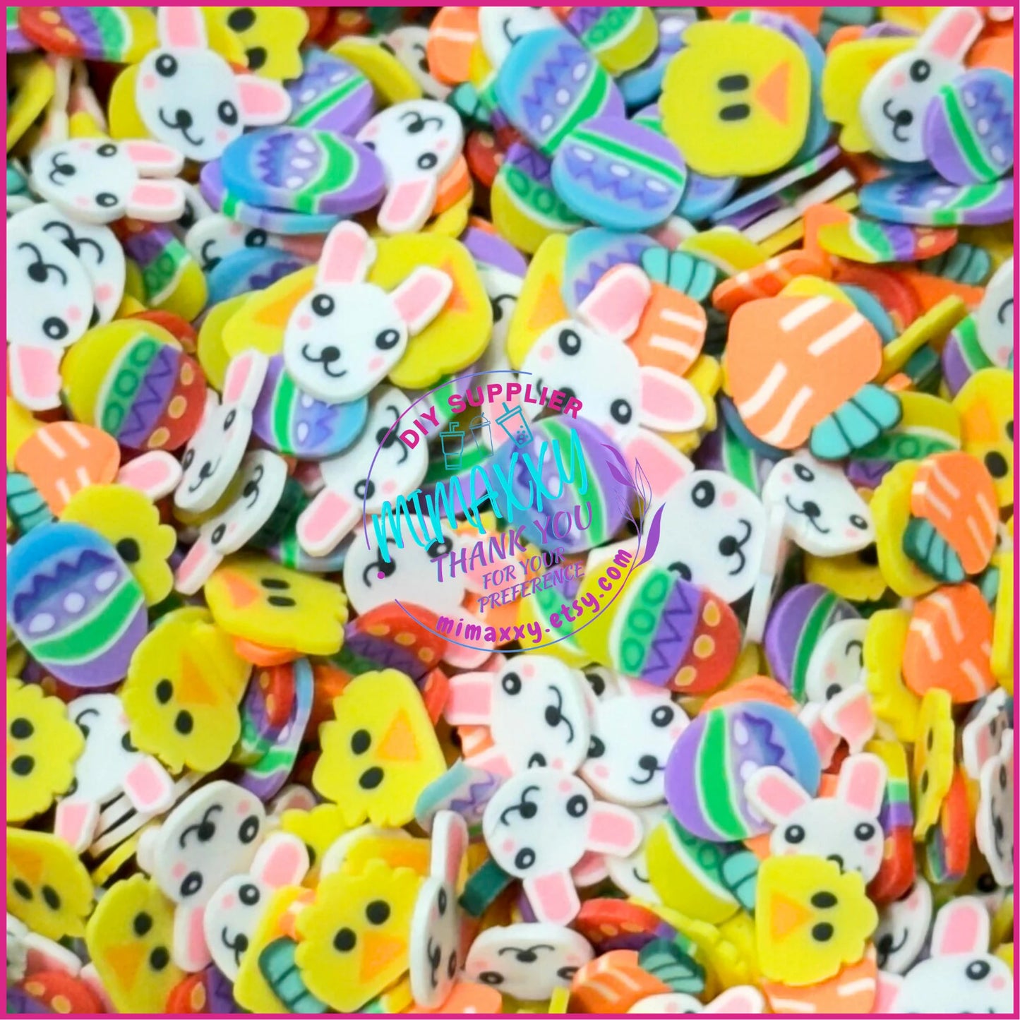 5mm BASKET EASTER /Polymer Clay Slices / Diy/ Slime/ Fimo/ Resin art / nail art / rabbit, rainbow, sprinkles, pastel, EASTER 012