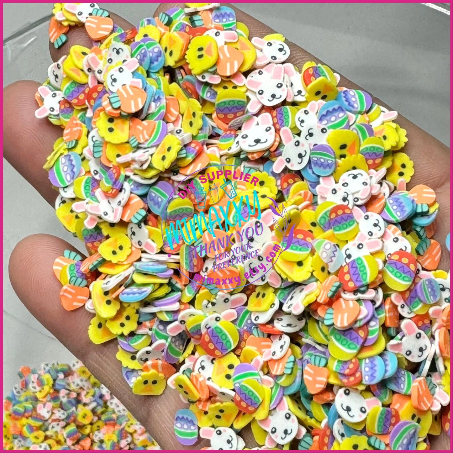 5mm BASKET EASTER /Polymer Clay Slices / Diy/ Slime/ Fimo/ Resin art / nail art / rabbit, rainbow, sprinkles, pastel, EASTER 012